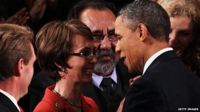 Gabrielle Giffords and Barack Obama