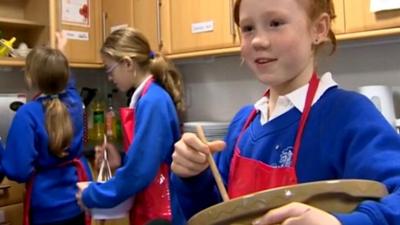 Children cooking
