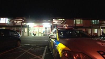 Police car outside the hospital in Bury St Edmunds