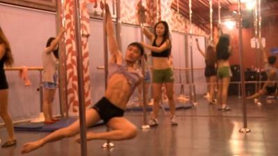 Pole-dancing class in China