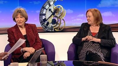 Voice coach Barbara Berkery and Joan Bakewell