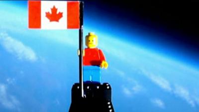 Lego man in space