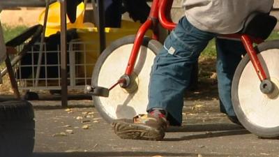 Anonymous child in a playground