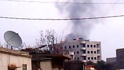 Bombardment on the outskirts of Damascus