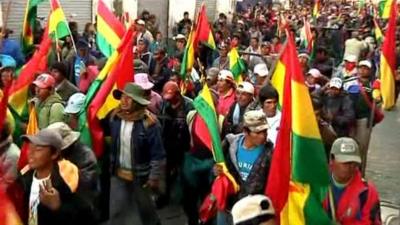 Protesters in Bolivia