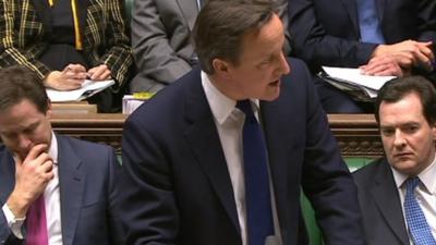 Prime Minister David Cameron in the Commons