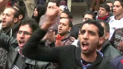 Protests in Cairo on Thursday after the clashes