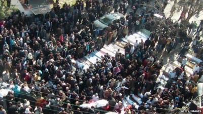 Mass funeral in Homs