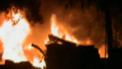 Fire believed to be in Homs, Syria