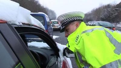 Snow-covered car