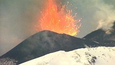 Mount Etna erupts