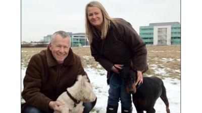 John Wilson and Julie Tottman with two star dogs