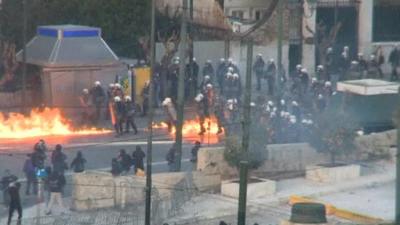 Demonstrators in Athens