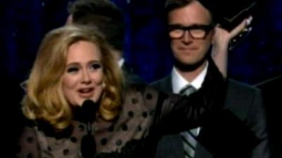 Adele at the Grammy Awards ceremony