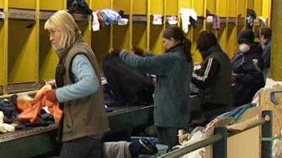 Clothes sorting depot