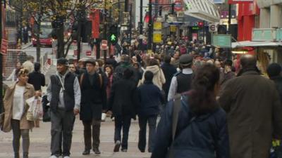 Shoppers on Oxford Street, London