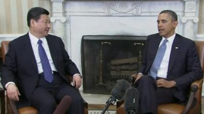 Chinese vice-president Xi Jinping with US President Obama