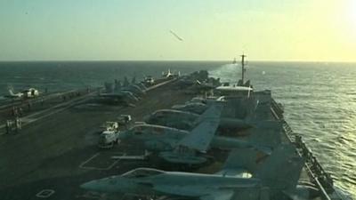 Flight deck of the USS Abraham Lincoln