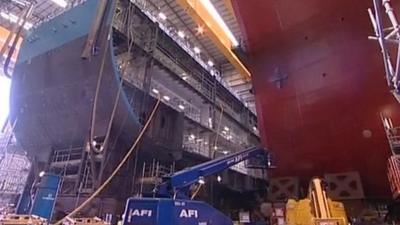 Work being carried out on The Prince of Wales in Portsmouth