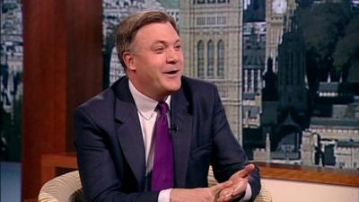 Ed Balls jokes with Abdrew Marr.