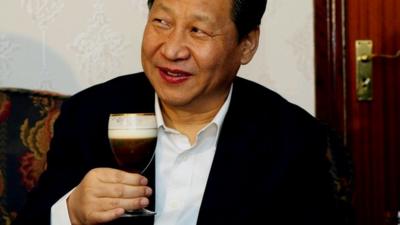 Vice-President Xi Jinping drinking Irish coffee