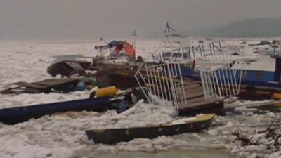 A rapid thaw has brought chaos to the River Danube in Serbian