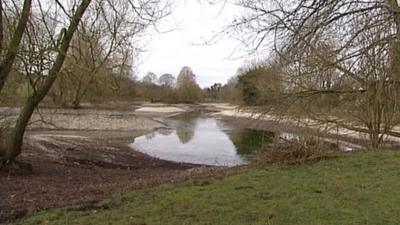 Reservoir with below normal level of water