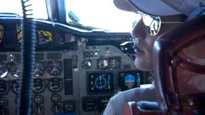 Australian navy pilot surveys Indian Ocean