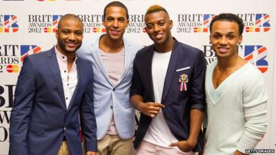 JB Gill, Marvin Humes, Oritse Williams and Aston Merrygold of JLS