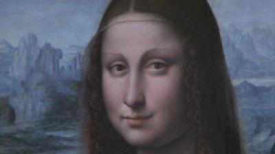 A copy of Leonardo Da Vinci's Mona Lisa on show in Madrid