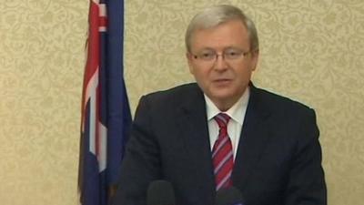 Australia's Foreign Minister Kevin Rudd