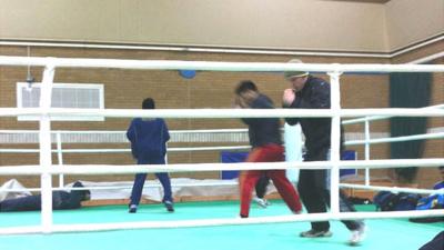 Boxers at the Cardiff training camp