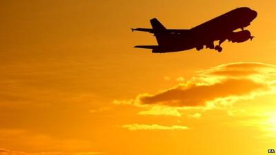 Plane leaving Newcastle airport