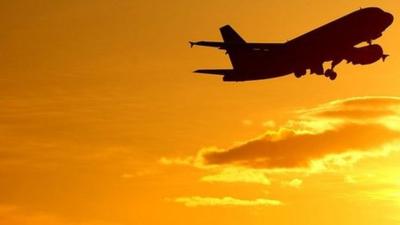 Plane leaving Newcastle airport