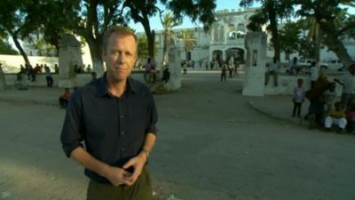 Andrew Harding in the centre of Mogadishu