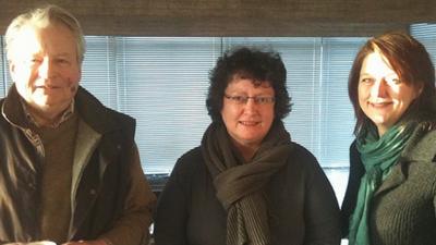 Plaid Cymru leadership candidates Lord Dafydd Elis-Thomas, Elin Jones and Leanne Wood