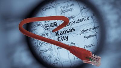 Kansas City map and ethernet cable