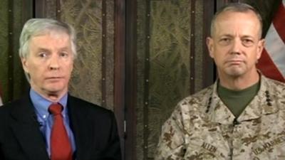 US ambassador to Afghanistan Ryan Crocker and General John Allen