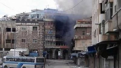 Smoke from shelling in Homs, Syria