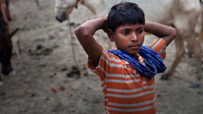 A boy in the Indian state of Bihar