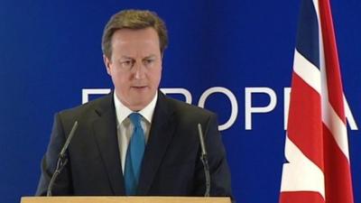 David Cameron at EU summit in Brussels