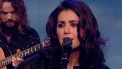 Katie Melua performing on BBC Breakfast