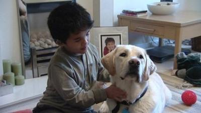 James and his hearing dog Kurt.