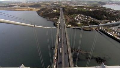 View from the top of the Forth Road Bridge