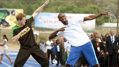 Prince Harry and Usain Bolt