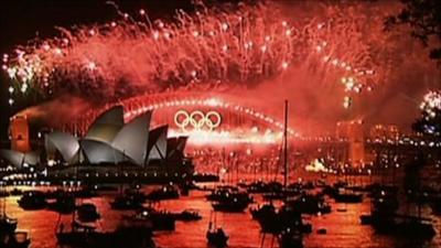 Fireworks over Sydney harbour