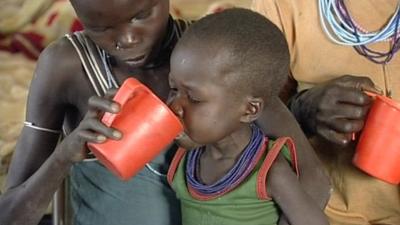 Child drinking water