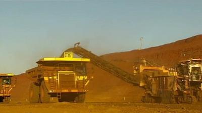 A lorry being loaded at a quarry