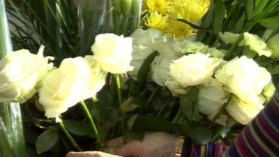 Volunteers have created special floral displays both inside and outside Leicester Cathedral