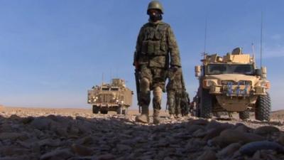 Soldiers on patrol in Afghanistan